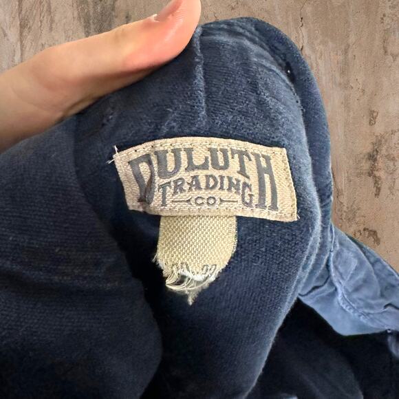 Duluth Trading Cargo Pants Navy Blue Canvas Baggy Fit Essential Work Distressed - Picture 4 of 5